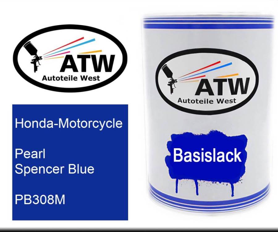 Honda-Motorcycle, Pearl Spencer Blue, PB308M: 500ml Lackdose, von ATW Autoteile West.